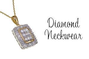Elegant pendants, set with quality Diamonds, finished in 9ct and 18ct Gold - all fitted with strong Gold chains.